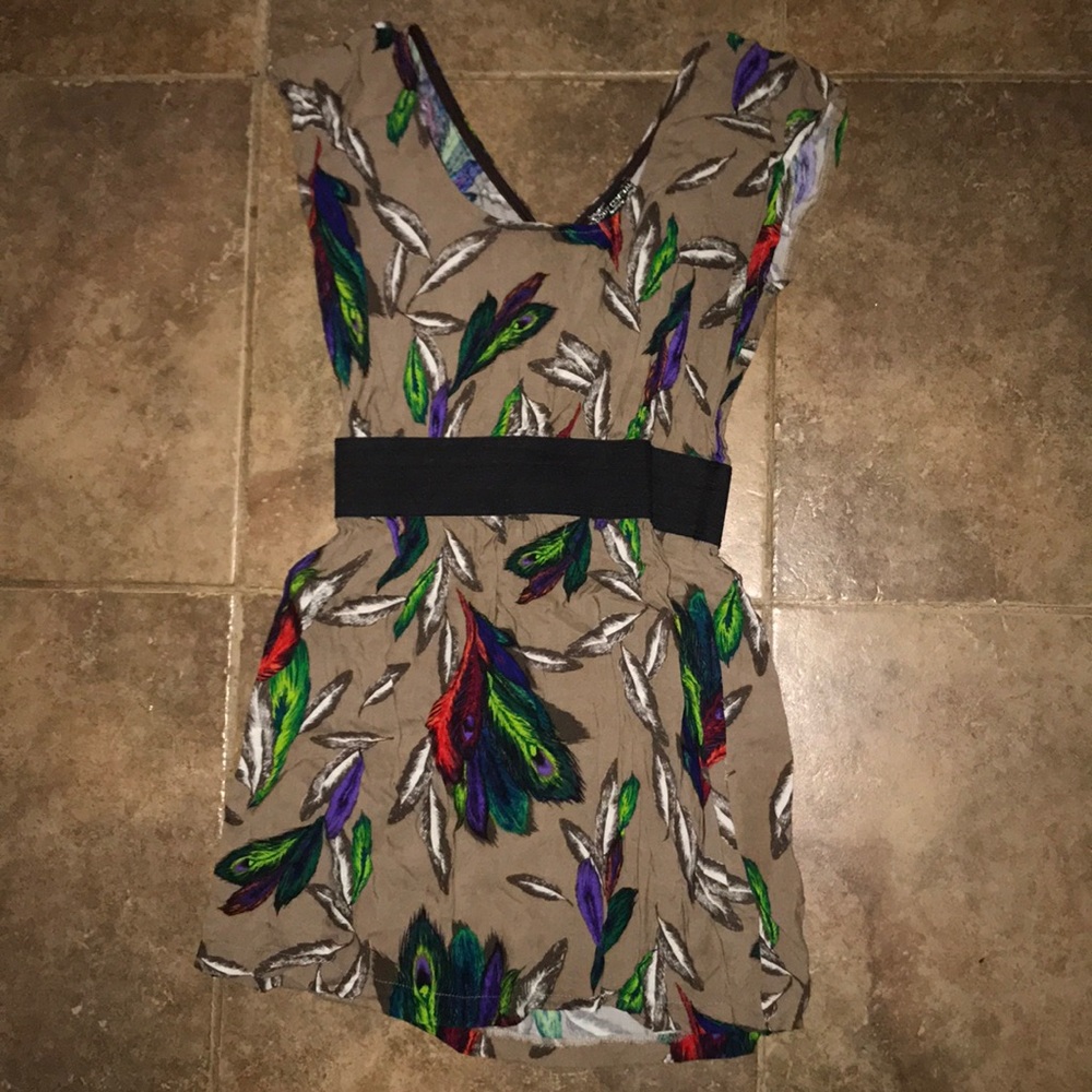 Multicolored feather dress